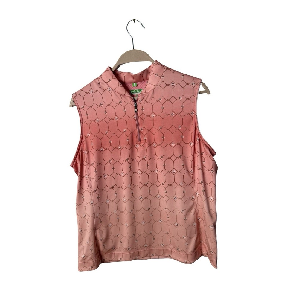 Tail Tech Women's Sleeveless 1/4 Zip peach/coral womens size large